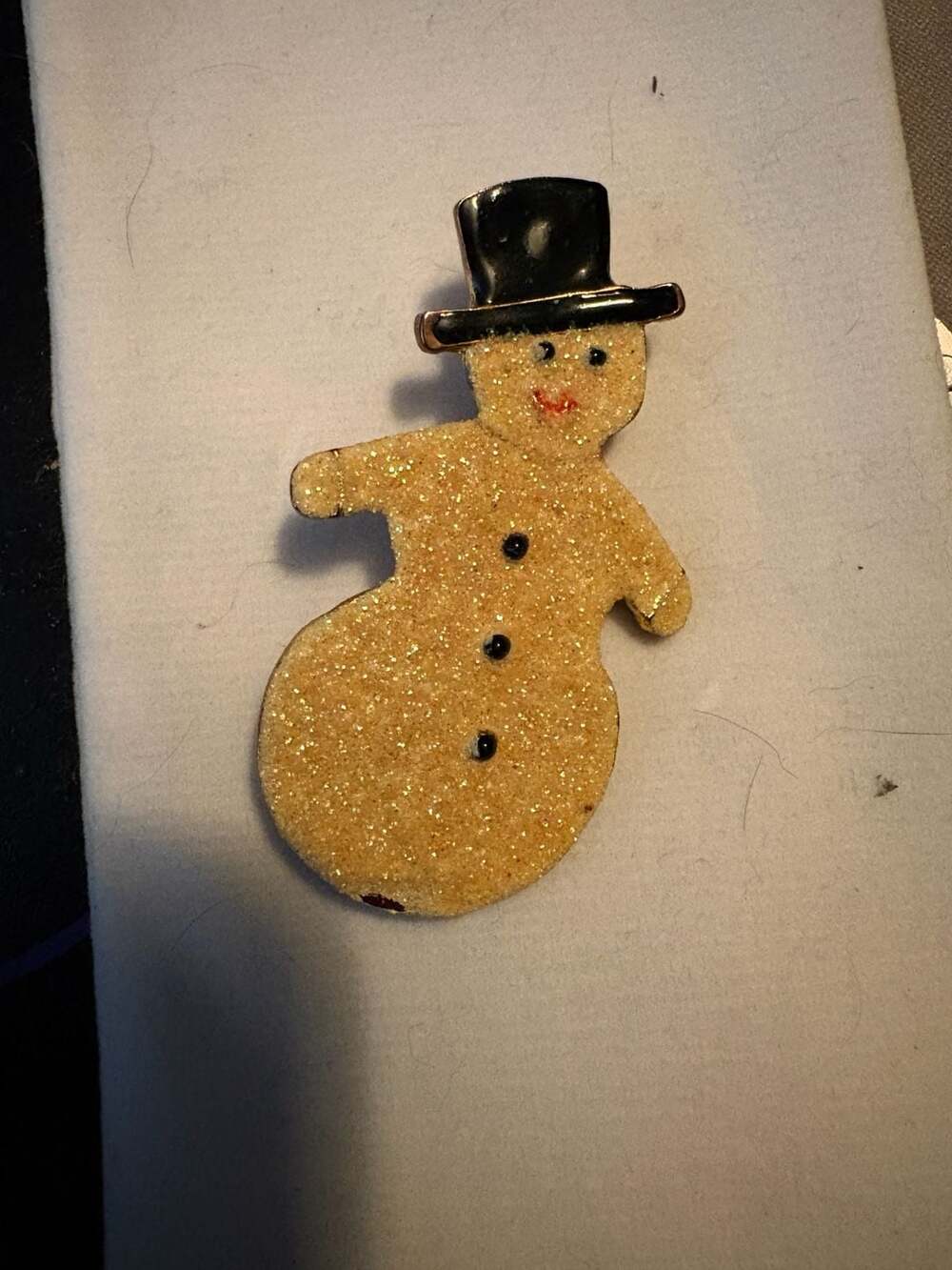 Holiday Lane Macy's Glitter Enamel Snowman Christmas Brooch Pin